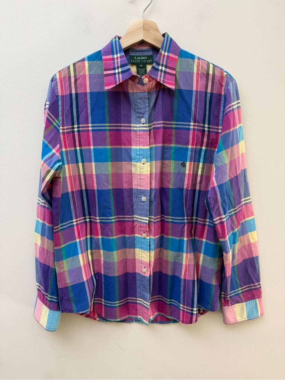 Ralph Lauren Plaid Button-Down Shirt in Purple, Pink, Blue